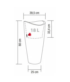 Scheurich Kunststoff-Vase Wave Globe High Slim, Ca. Ø39,5/H80 Cm, Schwarz-granit -Biohort Verkaufsgeschäft 2508687 WE BG 001 ScheurichTopfWaveGlobeHighSlim