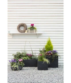 Dehner Kunststoff-Blumenkübel Palermo, Anthrazit -Biohort Verkaufsgeschäft 3728110 3728151 3940756 WE MO 006 KunststoffBlumenkuebelKubusanthrazitBlumentopf