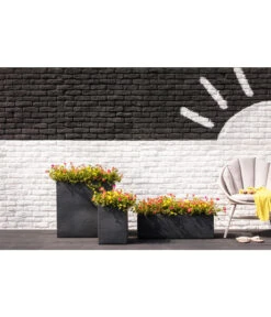 Dehner Kunststoff-Raumtrenner Palermo, Rechteckig, Anthrazit, Ca. B60/H60/T26 Cm -Biohort Verkaufsgeschäft 3728110 3728151 3940756 WE MO 007 KunststoffBlumenkuebelKubusanthrazitBlumentopf 1