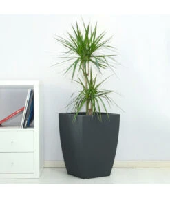 Farmet Kunststoff-Topf-Set Hydrus, Quadratisch, Anthrazit, 2-teilig -Biohort Verkaufsgeschäft 4182325 WE DE 002 HYDRUSQuadratischerPflanzkuebel36x36x50cmhochDUNKELANTHRAZIT