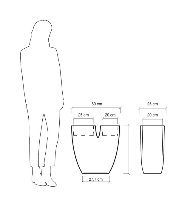 Farmet Kunststoff-Blumentopf Bilobo, Ca. B50/H50/T25 Cm 5 Farmet Kunststoff-Blumentopf Bilobo, Ca. B50/H50/T25 Cm – Bild 3