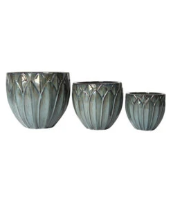 Dehner Keramik-Topf Kassandria, Rund, Grün-blau -Biohort Verkaufsgeschäft 4429510 4429551 4429577 WE DE 001 DehnerKeramikTopf