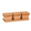 Degrea Terrakotta-Töpfchen Mit Untersetzer, Quadratisch, 3er-Set -Biohort Verkaufsgeschäft 5351309 WE FS 001 TerrakottaToepfchenim3erSet
