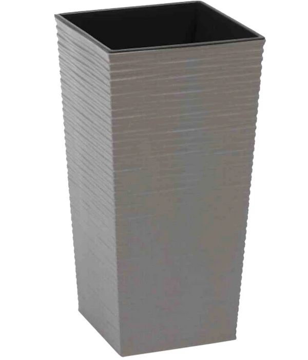 Siena Garden Kunststoff-Topf ECO Nizza, Konisch, Grau, Ca. B25/H46,5/T25 Cm, 2er-Set 4 Siena Garden Kunststoff-Topf ECO Nizza, Konisch, Grau, Ca. B25/H46,5/T25 Cm, 2er-Set – Bild 2