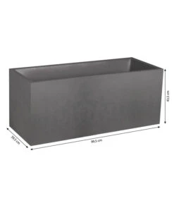 EDA-plastiques Kunststoff-Kasten Basalt, Anthrazit, Ca. B99,5/H43,5/T39,5 Cm -Biohort Verkaufsgeschäft 6763973 WE BG 001 PflanzkastenGraphit100cm