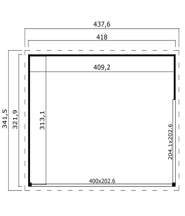 Weka Designhaus 412 Gr. 2, Ca. B437,6/H239,4/T341,5 Cm 3 Weka Designhaus 412 Gr. 2, Ca. B437,6/H239,4/T341,5 Cm – Bild 2