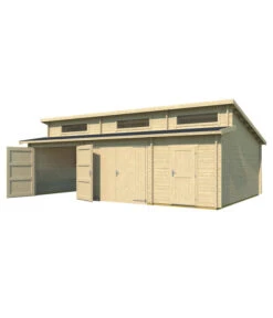 Weka Doppelgarage 441, Inkl. Seitlichem Abstellraum, Ca. B820/H321,5/T579,6 Cm