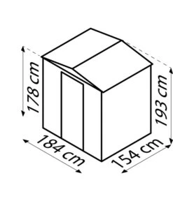 Globel Gerätehaus Somnium 65, Ca. B184/H193/T154 Cm -Biohort Verkaufsgeschäft 6882138 6WE DE 001 Somnium Skizze AndereMasse