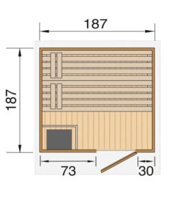 Weka Saunahaus Naantali Inkl. Ofen, Ca. B187/H253/T187 Cm -Biohort Verkaufsgeschäft 6914949 WE DE 001 WekaSaunahausNaantaliGrundriss