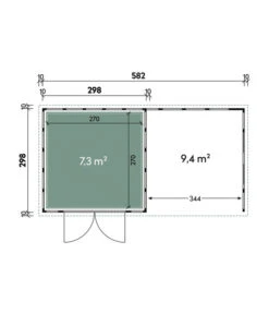 Wolff Finnhaus Metallgerätehaus Eleganto 3030, Inkl. Lounge Rechts, Ca. B691/H227/T318 Cm -Biohort Verkaufsgeschäft 6929632 WE DE 001 FinnhausEleganto