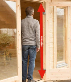 Wolff Finnhaus Gartenhaus Trondheim 70-D, Inkl. Lounge 300 Rechts, Ca. B770/H256/T450 Cm -Biohort Verkaufsgeschäft 6931646 WE DE 009 FinnhausTr70DTuer