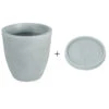 Farmet New Kunststoff-Kübel Orione Alto, Rund, Inkl. Untersetzer -Biohort Verkaufsgeschäft 6965396 6965602 6967038 WE FS 001 FarmetTopfOrioneAltoRundHellgrauUntersetzer