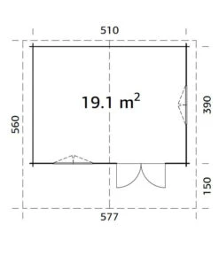 Palmako Gartenhaus Sally, Ca. B576/H267/T560 Cm -Biohort Verkaufsgeschäft 6974992 WE BG 001 BlockbohlenhausSallyNatur